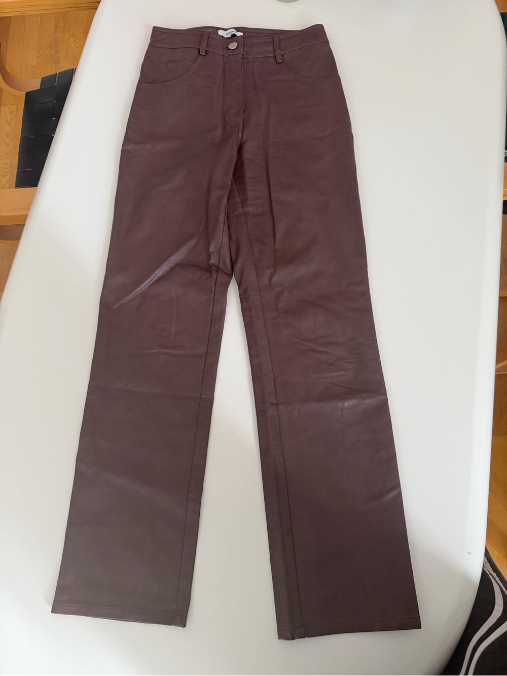 Miaou Brown Faux Leather Pants